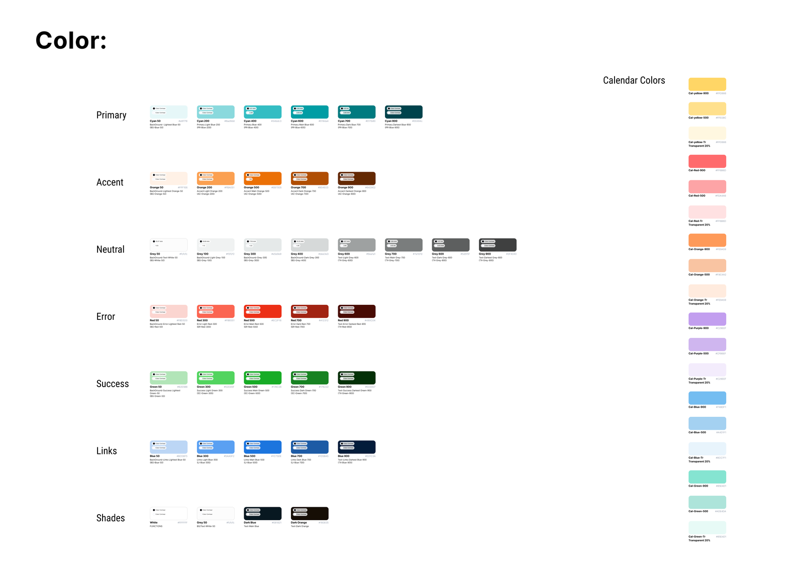 Colour foundations — including the calendar colour set that distinguishes children across the product