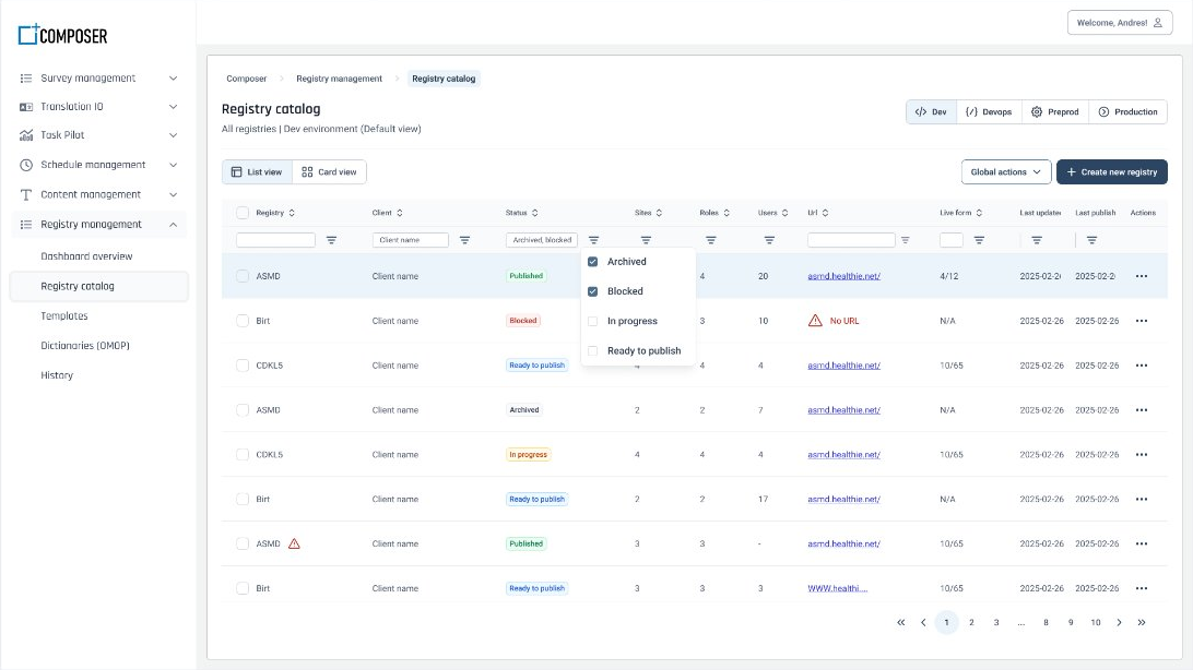 Transforming registry administration into a configurable operating platform