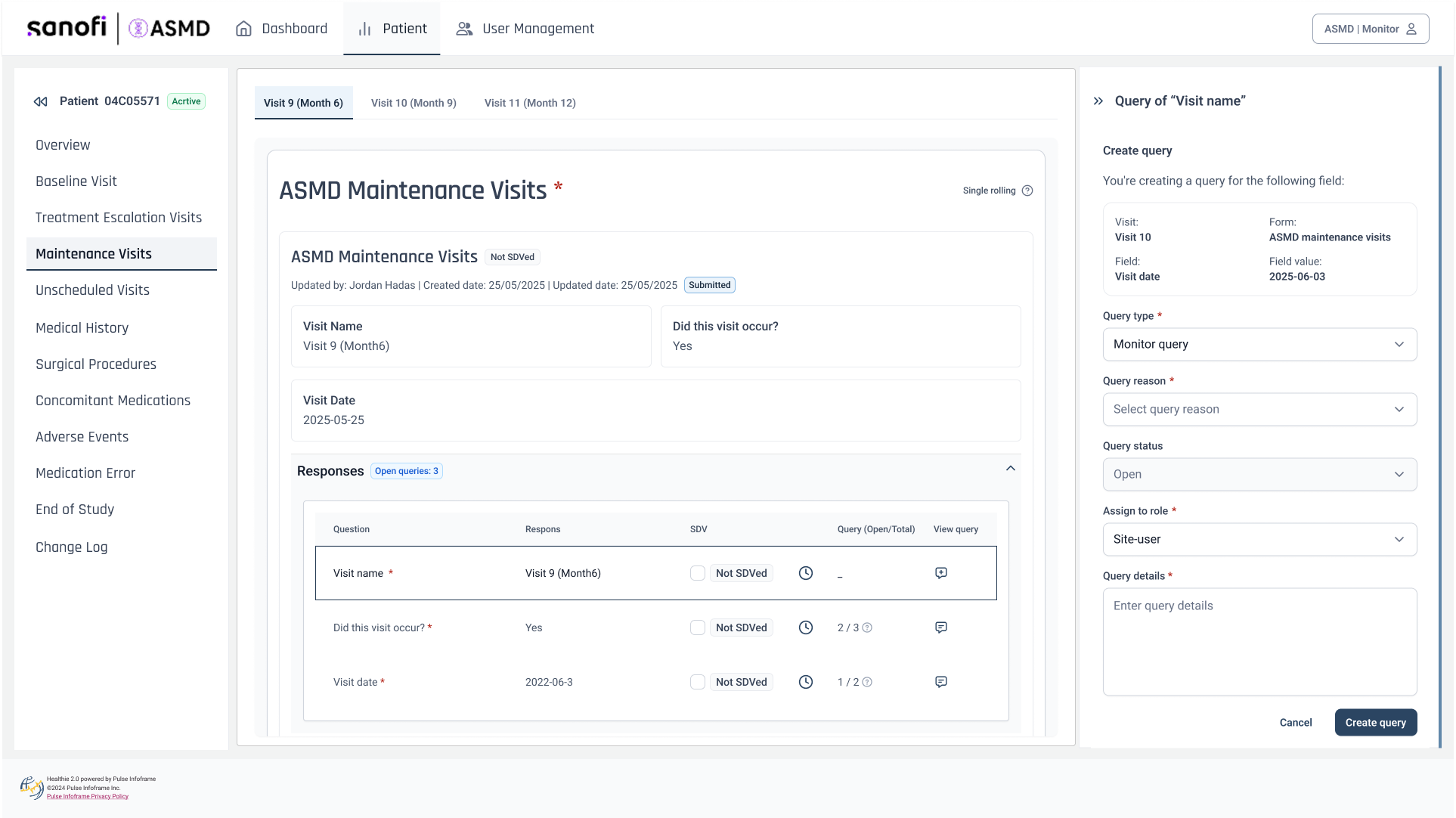 Integrating source verification and clinical queries into one traceable review workflow