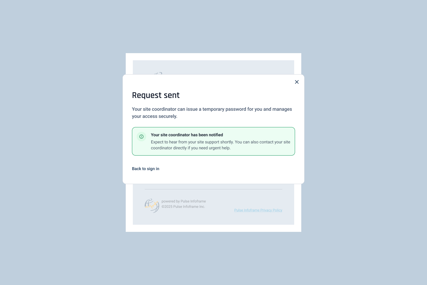 Confirmation sets the expectation: who was notified, what they can do, and how to reach them directly if it's urgent